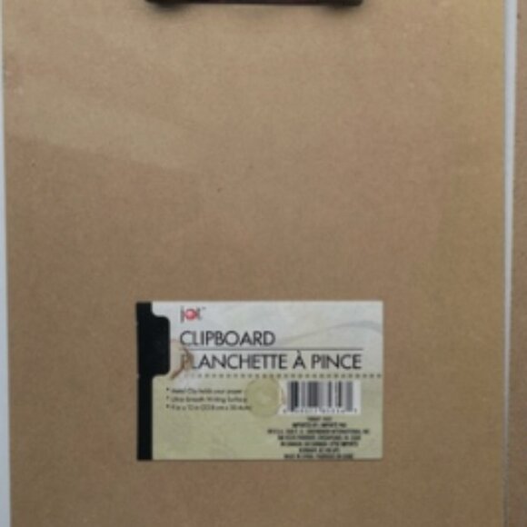 Jot Clipboard Brown Hardboard Masonite Standard 9" x 12" with Silver Clip - Picture 1 of 1